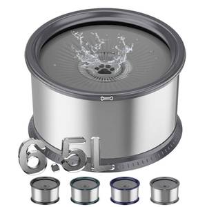 lot 9883 image: Twinsing 1.6 Gallon Dog Water Bowl, 6.5L220oz Stainless Steel No Spill Water Bowl for Large Dogs, Super Large Capacity Splash Proof Pet Slow Drinking Water Bowl with Anti-Slip Mat for Mess Drinkers