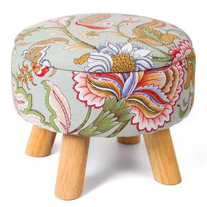 lot 9909 image: Round Storage Ottoman with Reversible Tray Lid, 12.7 W x 10.6 H Upholstered Footrest Pouf with Anti-slip & Scratch-resistant Foot Pads, Stain-Resistant Fabric Pouf, for Living Room, Bedroom, Dorm