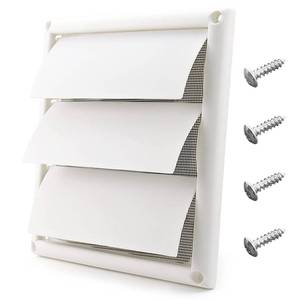 lot 10336 image: Funmit 6 Louvered Vent Cover 8 x 8 Oversize Outside Dimensions for 6 inches Dia Exterior Wall Vent Hood Outlet Airflow Vent Dryer Air Vent (White)