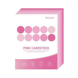 lot 10352 image: 50 Sheets Pink Cardstock 8.5 x 11 Inches, 5 Colors Assorted Colored Card Stock Paper 67lb180gsm for Printing, DIY Crafting, Card Making, Scrapbooking Decorations, Card Crafts, School Supplies (Pink)