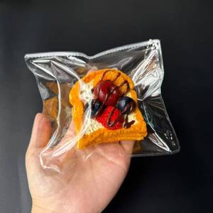lot 10358 image: Toast Berries Cream Taba Squishy Toy, Fidget Slow Rising Sticky Realistic Food Stress Relief Squeeze Focus Toy Premium Silicone Handmade Gift for Adults (Wenqing Strong)