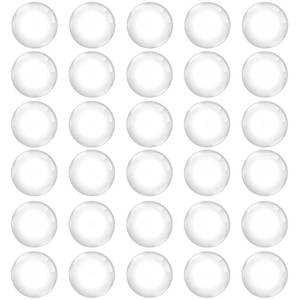 lot 10359 image: 25PCS Clear Glass Cabochons 1 Inch Dome Tile Clear Glass Pebbles Non-Calibrated Round Gems for Crafts, Cameo Pendants, Photo Jewelry, Rings, Necklaces
