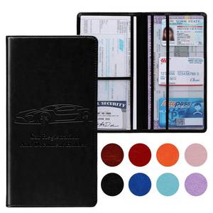 lot 10372 image: Peisicne Car Registration and Insurance Card Holder for Women Men, Black Glove Box Paperwork Organizer with Magnetic Buckle for Easy Access and Protect Documents and Various Cards in Vehicle