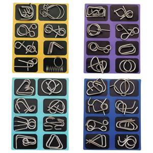 lot 10385 image: Metal Brain Teaser Puzzles, Set of 32 with Pouch, Steel IQ Games Physics Mind Metal Puzzles for Adults, Basket Stocking Stuffers for Boys Girls Adults Challenge Gifts