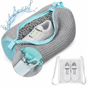 lot 10390 image: Shoe Washing Machine Bag, Shoe Laundry Bag for Washer and Dryer, Include Dry Net Bag, Reusable and Durable Zipper with Hook Design, Shoe Washing Bag for Sneaker (Gray, 1 Pack)