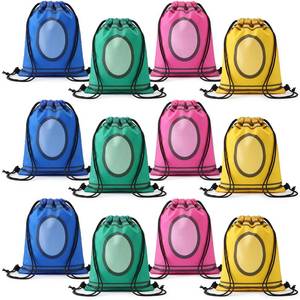 lot 10395 image: Aliceset 20 Pack Back to School Drawstring Gift Bags Bulk, 12x10 Inch Crayon Goodie Gift Backpack, Kindergarten Preschool Sacks for Kid End of The Year Birthday Party Favors Supplies