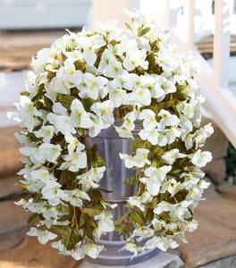 lot 10405 image: HyeFlora Bougainvillea Artificial Hanging Flowers Plants for Outdoors Decoration, 2pcs Faux Bougainvillea Vines White Fake Flowers Realistic UV Resistant Silk Flowers for Outside Planter Yard Gardens
