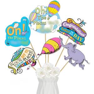 lot 10417 image: Oh The Plase Decorations 24Pcs Oh The Plase Centerpiece Sticks Kindergarten Graduation Party Centerpieces for Tables