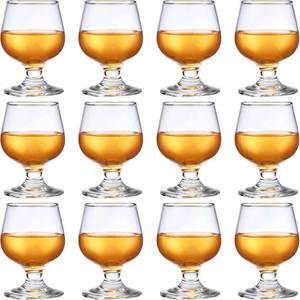 lot 11278 image: Qunclay 12 Pcs 3.5oz Shot Glass Cups Whiskey Bourbon Tasting Glasses Clear Small Brandy Snifter Cognac Wine Sherry Snifter Baileys Copitas Para Tequila Port Cup for Tasting Brandy Drinking Liquor Beer