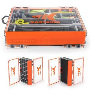 lot 12365 image: KastKing HyperSeal 3500 Double-Sided Waterproof Fishing Tackle Box �� Adjustable Dividers, EVA Foam Jig Storage, Lure & Terminal Tackle Organizer,1 Pack