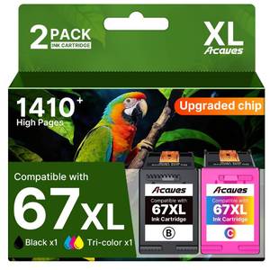 lot 12375 image: 67XL Ink Cartridges for HP Ink 67, Compatible for HP 67 Ink Cartridges BlackColor Combo Pack Work for HP DeskJet 2855e 4255e 2827e 4227e 2755e 2842e 4155e 2852e Envy 6055e 6000 6455e (Black, Color)