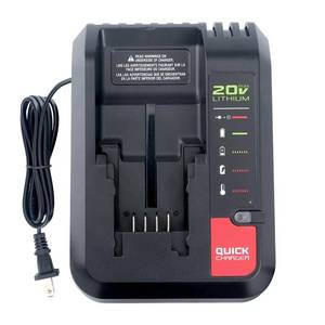 lot 12401 image: Qbmel PCC692L 20V Max Fast Battery Charger for BlackDecker Lithium Slide Battery LBXR20 LBXR2020 LBX4020 LCS1620 Porter-Cable 20V MAX PCC685L PCC685LP PCC680L PCC682L (Used)