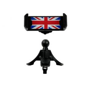 lot 12412 image: Carryplus Car Phone Holder Mount, Union Jack Phone Mount for Car Circular Air Vent for Mini Cooper R-Series Hands-Free Cradle for Smartphone, iPhone(Union Jack Blue) (Used)