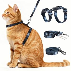 lot 12413 image: Cat Harness and Leash Set, 3-in-1 Escape Proof Adjustable, Comfortable Soft Lightweight, Safe, Easy to Wear, Walking Travel Kitten Harness for Small Medium Cats ��Black