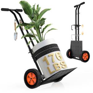 lot 13959 image: OICIPT Plant Caddy with Wheels, USA Original Patent, 176 lbs Plant Dolly Cart, Foldable Plant Mover Cart with Adjustable Grabbing Arm and Strap for Large Plant Pots, Indoor & Outdoor Use, Carbon Black