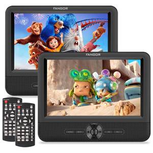 lot 13960 image: Car DVD Player Dual Screen, FANGOR 7.5 Inch DVD Player for Car Play The Same or Two Different Movies with Headrest Straps, Support Last Memory, AV Outin, USBSD Card, All Regions