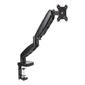 lot 13962 image: Amazon Basics Gas Spring Single Computer Monitor Arm Desk Mount, Adjustable, Holds up to 27 Monitors, Black