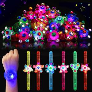 lot 14246 image: BSTDECOR Glow in The Dark Party Favors for Kids-32 Pack LED Light Up Fidget Spinner Bracelets, Birthday Gifts for Boys Girls, Treasure Box Toys Classroom Prizes Goodie Bags Stuffers