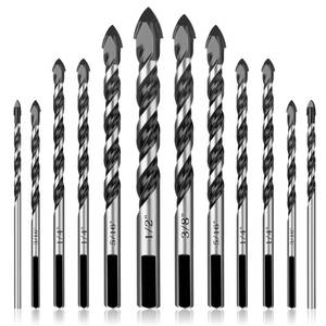 lot 14258 image: UBESTHS 12Pcs Masonry Drill Bit Set, Concrete Drill Bit Set, 18 to 12 inch Professional Carbide Drill Bits Set for Glass, Brick, Plastic, Cement, Concrete, Granite, Wall, Wood, Tile Etc.