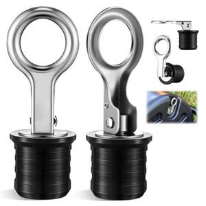 lot 14260 image: Dunkive 2 Pack Lawn Roller Plug Replacement for 49467 (1-14), Compatible with 45-0604 & 45-0610, Stainless Steel Snap Handle Yard Roller Plug for Filling and Draining