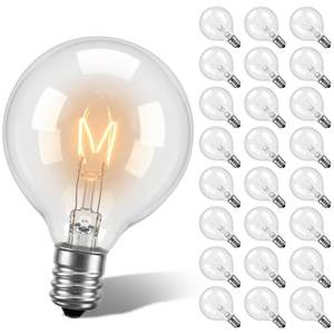 lot 14261 image: SUNSGNE Clear Globe G40 Bulbs Replacement Screw Base Light Bulbs 1.5-Inch, 5 Watt - Fits E12 and C7 Sockets, 25 Pack