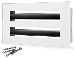 lot 14271 image: 10x4 Modern AC Vent Cover �� Decorative Air Vent Register Grille, Linear Slot Diffuser, Adjustable Airflow, Quiet Operation, HVAC Vent Cover for Ceiling, Wall & Floor, White Aluminum Alloy