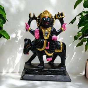 lot 14276 image: Shiva Lingam Shop Black Soapstone Lord Shani Dev Idol �� 5-Inch Handmade Hindu Deity Statue for Temple & Home Decor  Religious Figurine for Puja Room