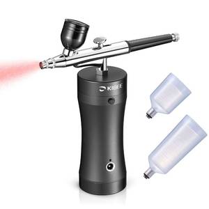 lot 14299 image: KIBEE Rechargeable Handheld Mini Air Compressor Airbrush, Portable Cordless Dual Action Airbrush Gun with 0.3mm Nozzle for Makeup, Tattoo, Nail Art, Face Paint, Model Painting, Cake Decor, Black