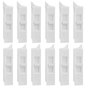 lot 14303 image: 12 Pcs Window Tilt Latch Pairs Spring Loaded Sliding Window Latch Lock Snap-in White Vinyl Plastic Construction for Home Window Accessories Parts