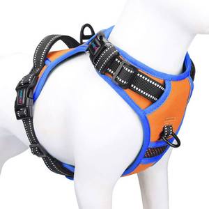 lot 14304 image: PHOEPET 2019 No Pull Dog Harnesses for Small Dogs Reflective Adjustable Front Clip Vest with Handle 2 Metal Rings 3 Buckles Easy to Put on & Take Off(S, Orange)