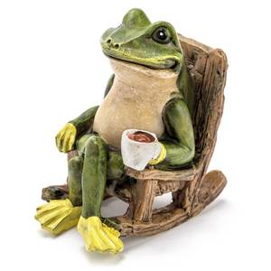 lot 14305 image: Patio Eden Miniature Frog Garden Statue - 2 Tall - Mini Outdoor Accessory Figurine for Fairy Garden