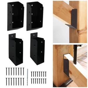 lot 14323 image: CNQLIS 8Pcs Stainless Steel 2 x 4 Deck Railing 30° Stair Connectors, for Deck Railing Stair Handrail Connection Installation Deck Railing Bracket ��Black��