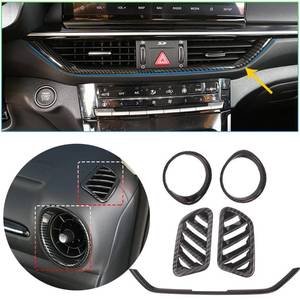 lot 14347 image: MUXEE for Kia Forte 2019-2024 5PCS ABS Carbon Fiber Center Contro Airconditioning Vent Frame Dashboard Upper Wind Outlet Cover Trims Stickers Dashboard Left Right Air Vent Outlet Trim