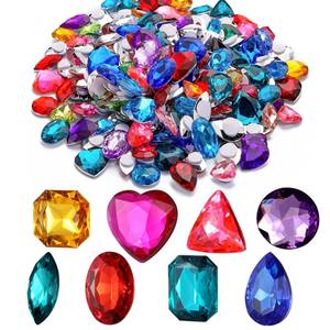 lot 14356 image: RICHNESS 110pcs Self Adhesive Craft Jewels Jumbo Bling Crystal Gem Stickers Assorted Shapes Colors Rhinestone Stickers for Arts & Crafts Projects