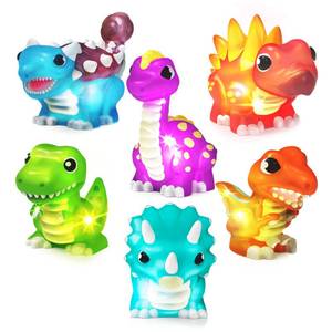 lot 14357 image: Tub Works� Dinos Dinosaur Light Up Bath Toys, 6 Pack  Water-Activated Light Up Toys Flash & Change Color  Easy-Grip Baby & Toddler Bath Toys  Sensory Bath Lights Watertight Bathtub Toys