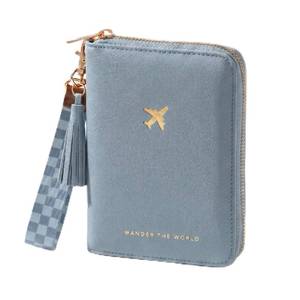 lot 14370 image: Beautiful Passport Holder for Travel with Wristlet Strap - All-in-One Wallet for Women with Card Slots and Tassel Keychain - Perfect RFID Blocking Case to Keep Your Travel Documents Organized & Safe
