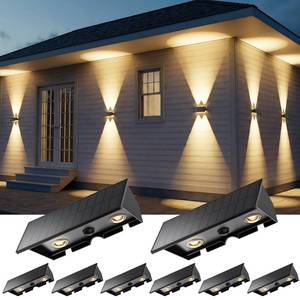 lot 19721 image: 8PACK Solar Sconce Lights Outdoor,300040006000K 3 Modes Up and Down Solar Wall Lights Dusk to Dawn Lighting IP65 Waterproof Solars Lights Outdoor for Exterior Front Porch Garage Fence Patio Yard