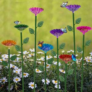 lot 19726 image: Retyion 8 Pack Bee Watering Station, Bee Bath for Garden Metal Bee Water Feeder with Flower Design, Colorful Butterfly Bee Bath Bowl for Outdoor Garden Yard Decor