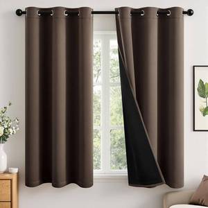 lot 19745 image: MIULEE 100% Blackout Curtains for Bedroom 63 Inch Long, 2 Thick Layers Thermal Insulated Black Out Window Curtains with Black Liner, Noise Reducing Grommet Living Room Drapes 2 Panels Chocolate Brown