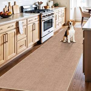 lot 19782 image: BYYVOO 3x10 Runner Rug for Hallways Washable Non Slip Kitchen Extra Long Jute Runners - Carpet for Bathroom Office Laundry Dining Living Room - Durable Floor Mat Boho Farmhouse Decor (Beige,3x10)
