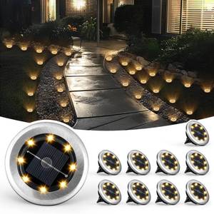 lot 20253 image: SOLPEX Mini Solar Ground Lights, 10 Pack Solar Lights Outdoor Waterproof, Pathway Lights Solar Powered, Solar Garden Lights, Landscape Lighting for Yard Driveway Walkway (Warm White)