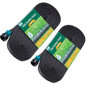 lot 20256 image: Hlinker Flat Soaker Hose 100 FT for Garden Beds, 50Ft 2Packs 12 Linkable Consistent Drip Irrigation Hose Save 80% Water, Leakproof Heavy Duty Double Layer Sprinkler Hose