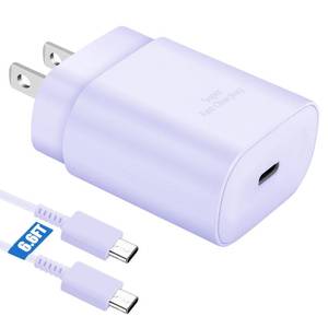 lot 20264 image: Super Fast Charger Type C,25W PD USB C Wall Charger Block & C to C Cable 6ft for Samsung Galaxy S26S25S24 UltraS24S24S23 UltraS23S23S22S22 UltraS22S21 UltraS20 UltraNote 20Note 10