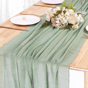 lot 20271 image: SAJOO Sage Green Cheesecloth Table Runner 10ft Boho Gauze Table Runner for Baby Shower 32x120 Inches Rustic Cheese Cloth for Wedding Shower Valentines Party Summer Home Decorations