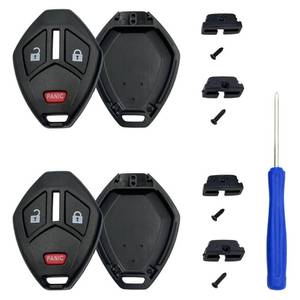 lot 20299 image: WiCuaSix Replacement Keyless Entry Remote Case Cover fits Mitsubishi Eclipse Endeavor Galant Lancer Outlander Key Fob Shell (3 Buttons Pack 2)