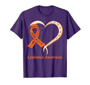 lot 20304 image: Love Hope Support Leukemia Cancer Awareness Orange Rribbon T-Shirt (Ladies 3XL)