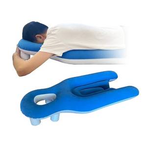 lot 20308 image: Face Down Pillow for Sleeping on Stomach, Prone Pillow After Eye Surgery for Vitrectomy Retina Recovery Lying Pillow, Donut Pillow for Head, Post Eye Surgery Inflatable Prone Cushion Pillow (Blue)