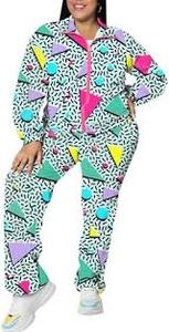 lot 2233 image: A 1980s pattern wrap suit size M