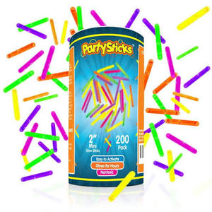lot 4303 image: Party Sticks 2-Inch Mini Glow Sticks 200 Pack
