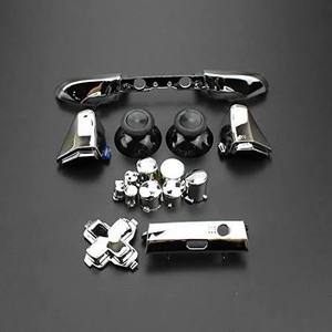 lot 10380 image: Replacement Full Set Button Bumper Trigger Buttons Guide Dpad RT LT RB LB ABXY ON Off Button Kit for Xbox One Slim Xbox One S Controller (Chrome Silver)